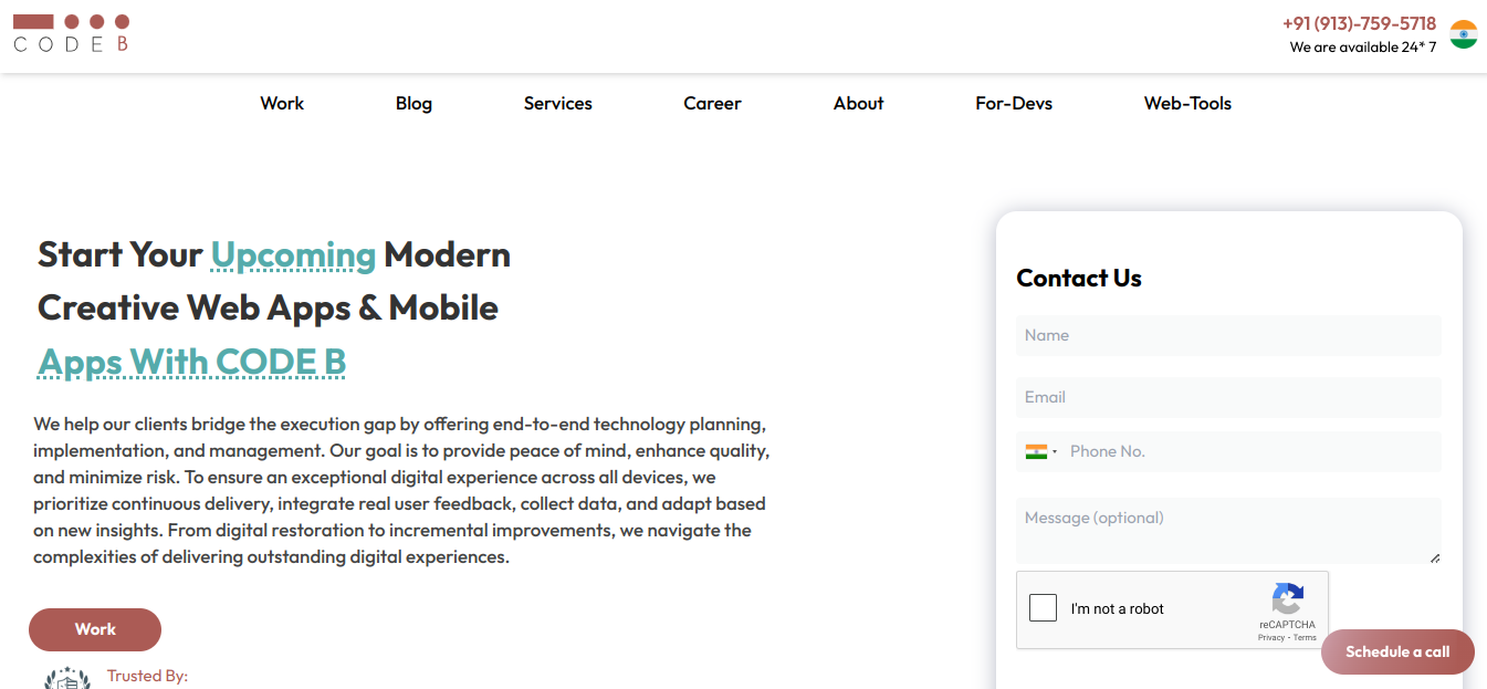 a snapshot of the company mentioned under the list of top blockchain development companies from India